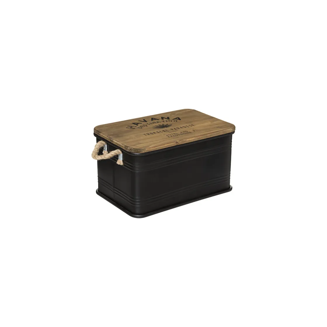 atmosphera Cestas Y Baúles|Estilo Industrial>Caja Metálica Negra Tam. 1/3 45x30x25Cm