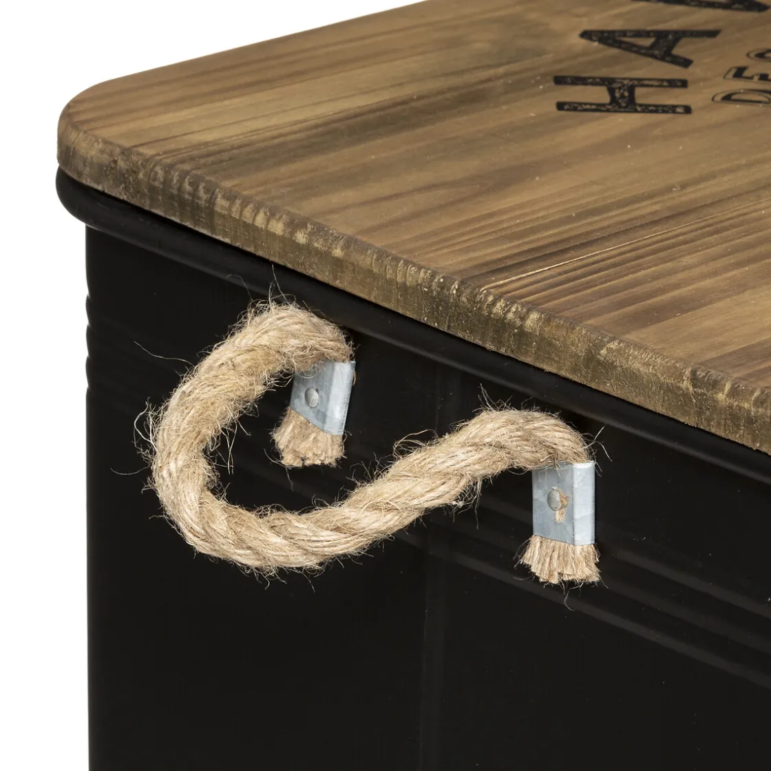 atmosphera Cestas Y Baúles|Estilo Industrial>Caja Metálica Negra Tam. 1/3 45x30x25Cm