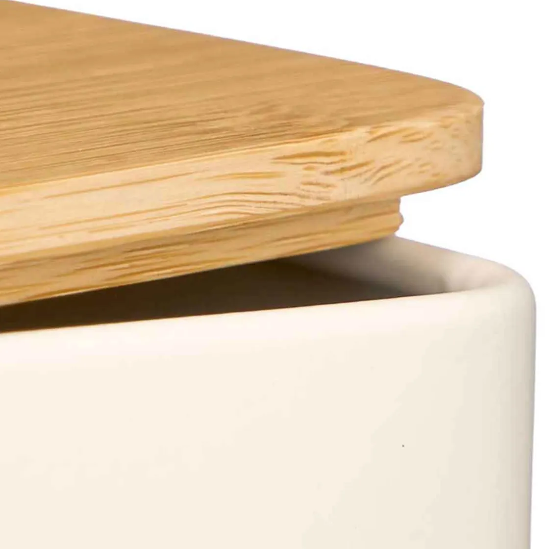 Cajas Y Frascos>Caja para capsulas de café beige con tapa de bambú