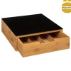 5five Cajas Y Frascos>Caja P/Cápsulas Café De Bambú 30x30x10