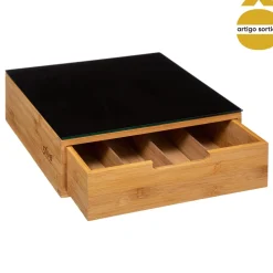5five Cajas Y Frascos>Caja P/Cápsulas Café De Bambú 30x30x10