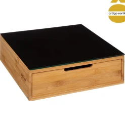 5five Cajas Y Frascos>Caja P/Cápsulas Café De Bambú 30x30x10