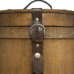 atmosphera Accesorios|Estilo Industrial>Caja Redonda De Madera 21x20x20.5Cm