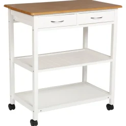 Carros De Soporte>Carrito Auxiliar Blanco Para Cocina Con Division