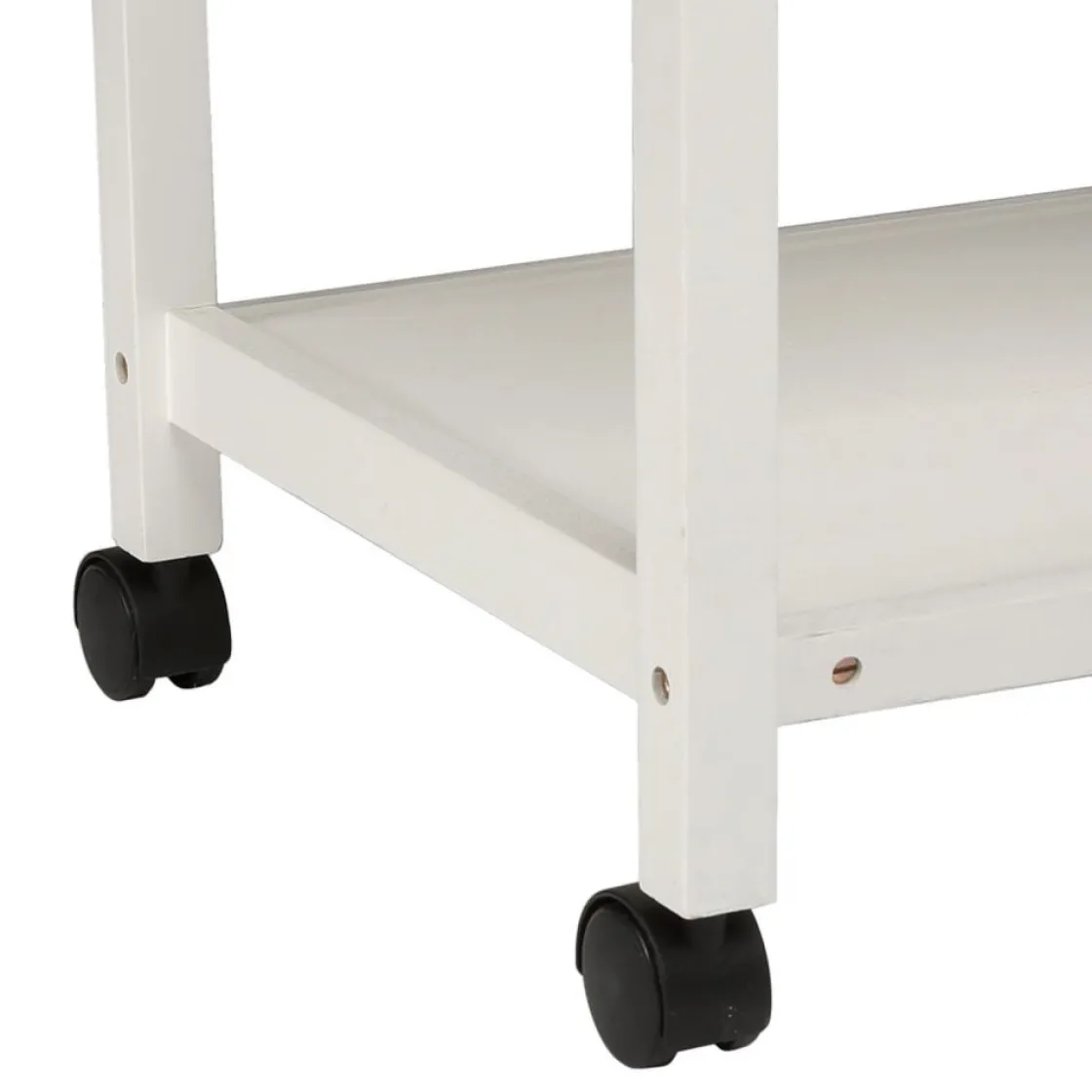 Carros De Soporte>Carrito Auxiliar Blanco Para Cocina Con Division