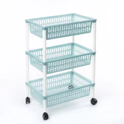 Carros De Soporte>Carrito auxiliar con 3 cestas azul