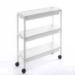 Carros De Soporte>Carrito auxiliar con 3 cestos blanco