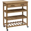 5five Muebles Y Carros De Apoyo>Carrito auxiliar de cocina de bambú c/3 estantes