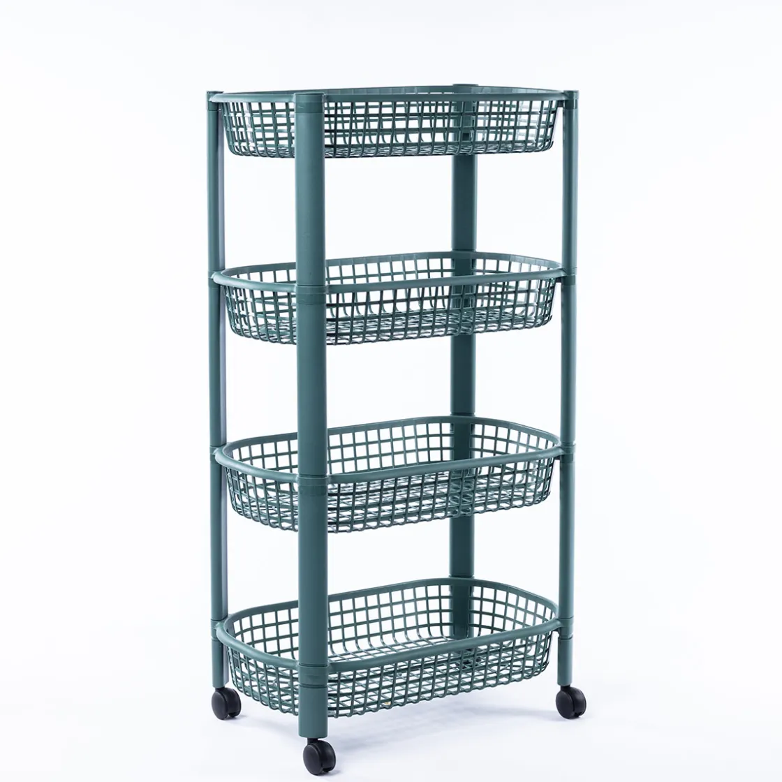 Carros De Soporte>Carrito De Cocina San Marino Verde Con 4 Cestos