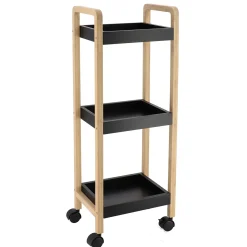 Muebles Con Lavabo Y Auxiliares>Carrito para baño con 3 baldas 79x28.5x21cm
