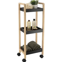 Muebles Con Lavabo Y Auxiliares>Carrito para baño con 3 baldas 79x28.5x21cm
