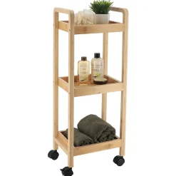 Muebles Con Lavabo Y Auxiliares>Carrito para baño con 3 baldas 79x28.5x21cm