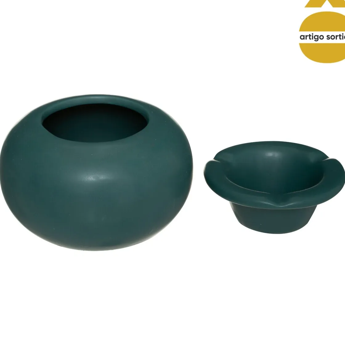 atmosphera Accesorios|Estilo Contemporaneo>Cenicero Redondo De Cerámica 12.5x8Cm