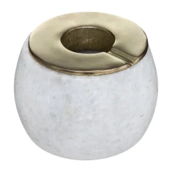 atmosphera Accesorios|Estilo Contemporaneo>Cenicero Redondo Mármol Blanco 12x9.5Cm