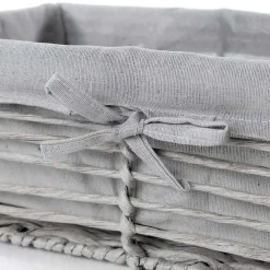 Cestas De Almacenamiento>Cesta baño gris 27x39cm