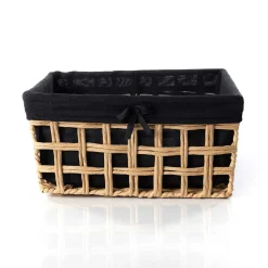 Cestas De Almacenamiento>Cesta baño negro y beige 28x35cm