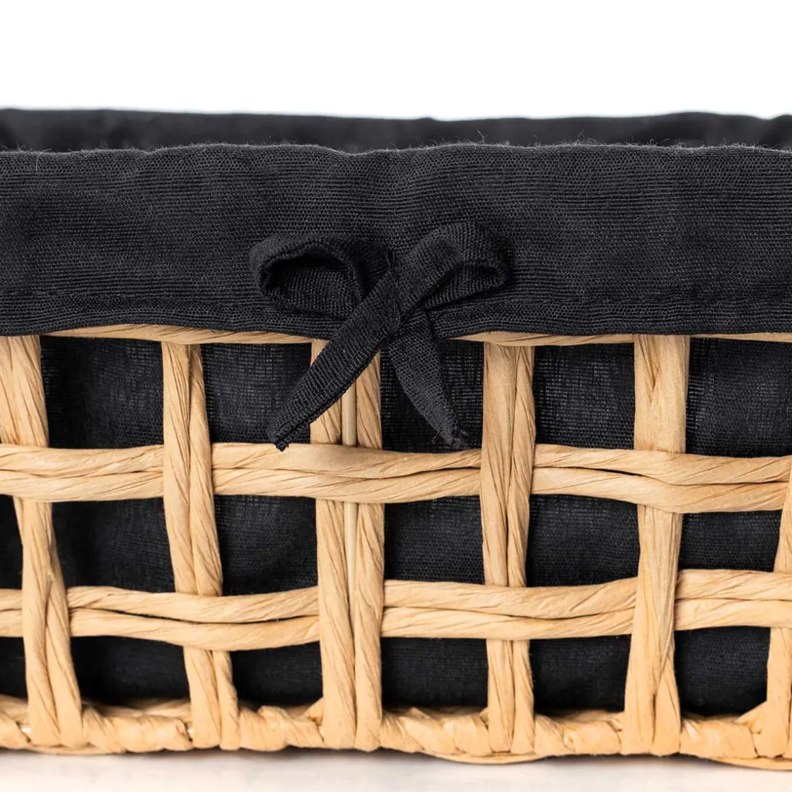 Cestas De Almacenamiento>Cesta baño negro y beige 28x35cm