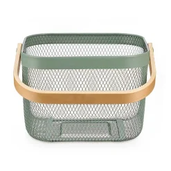 Encimera Y Lavavajillas>Cesta cuadrada de metal verde
