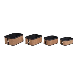 Cestas De Almacenamiento>Cesta de baño de bambú con asa de madera 30x40cm