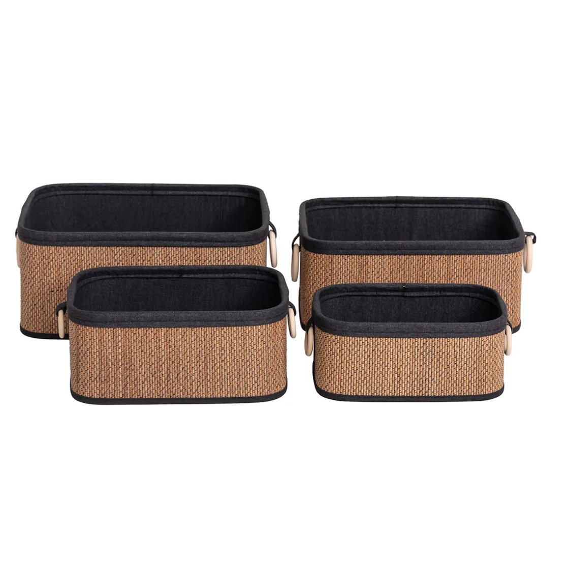 Cestas De Almacenamiento>Cesta de baño de bambú con asa de madera 30x40cm