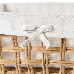 Cestas De Almacenamiento>Cesta de baño natural y lino 24x32cm