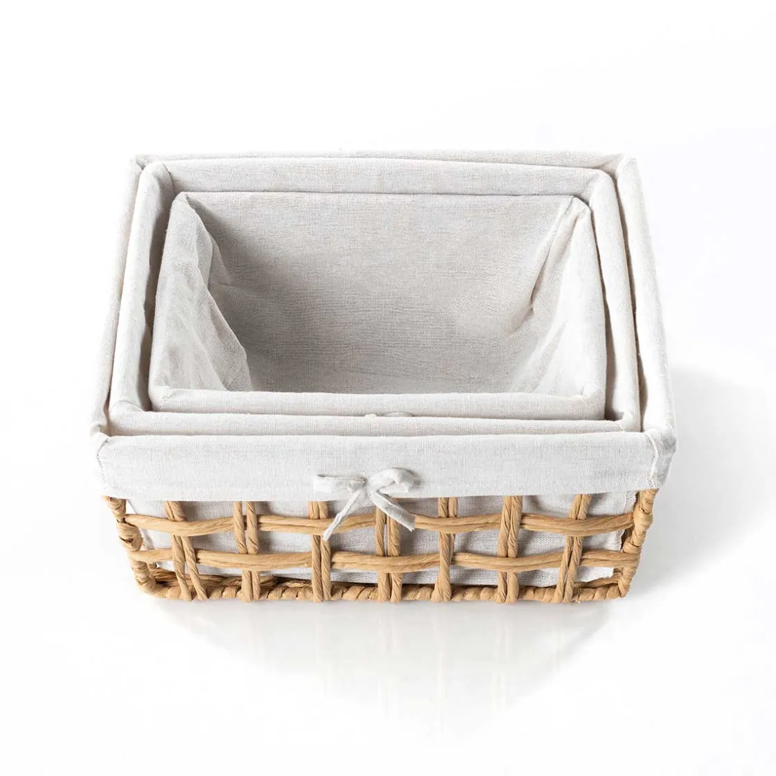 Cestas De Almacenamiento>Cesta de baño natural y lino 35X28X17cm