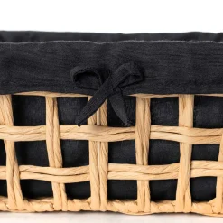 Cestas De Almacenamiento>Cesta de baño negra y beige 24x32cm