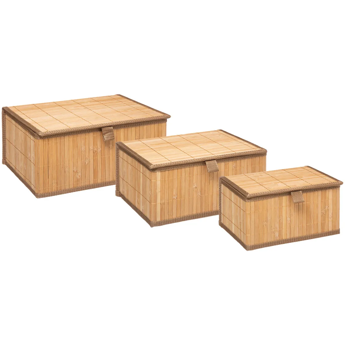 5five Cestas De Almacenamiento>Cesta P/Baño De Bambú C/Tapa Tam.1/3