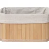 Cestas De Almacenamiento>Cesta P/Baño De Bambú Tam.1-2/4 16x22x12