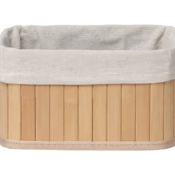 Cestas De Almacenamiento>Cesta P/Baño De Bambú Tam.1-2/4 16x22x12