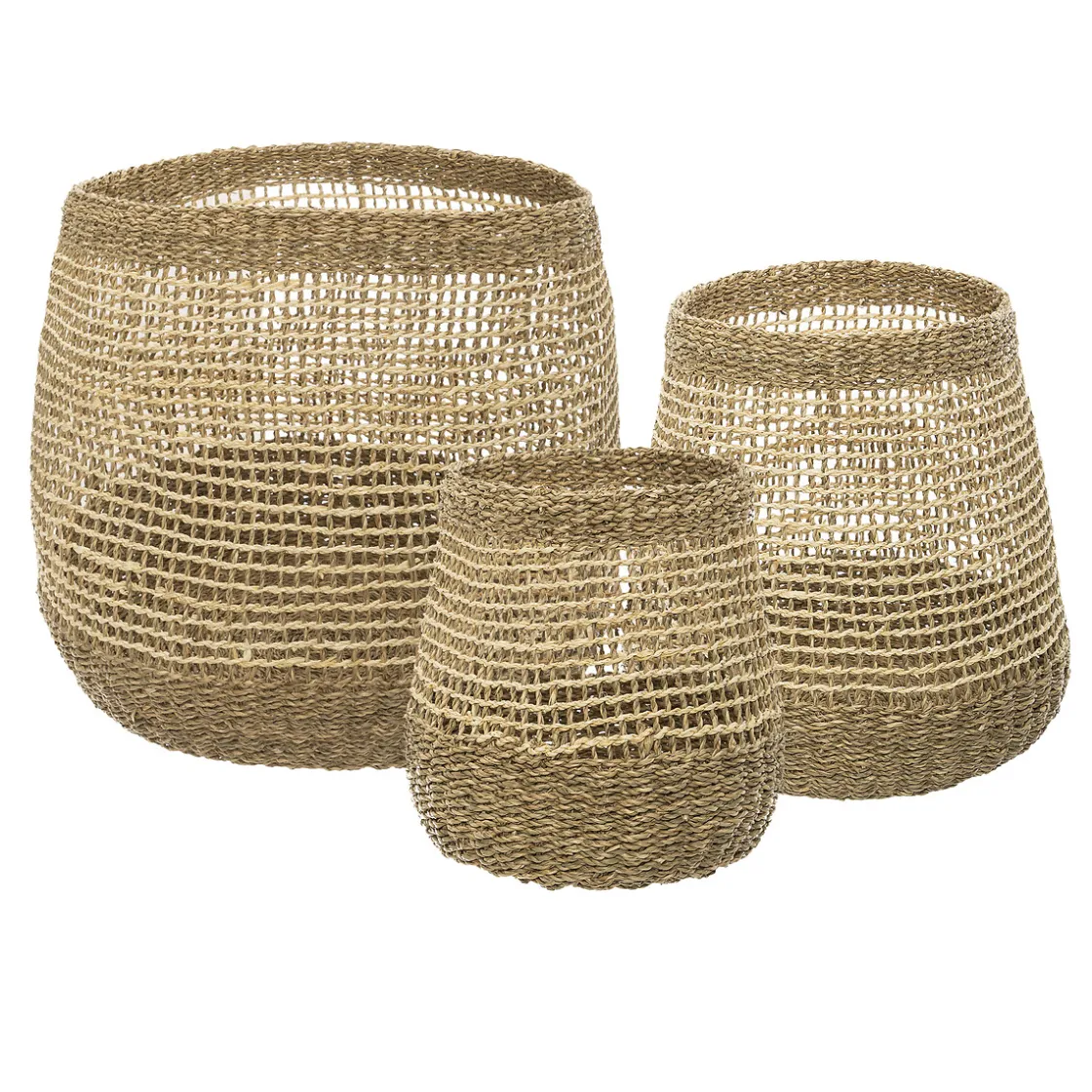 atmosphera Cestas Y Baúles|Estilo Étnico>Cesta Redonda Ajoure Tamaño 3/3 43x43Cm