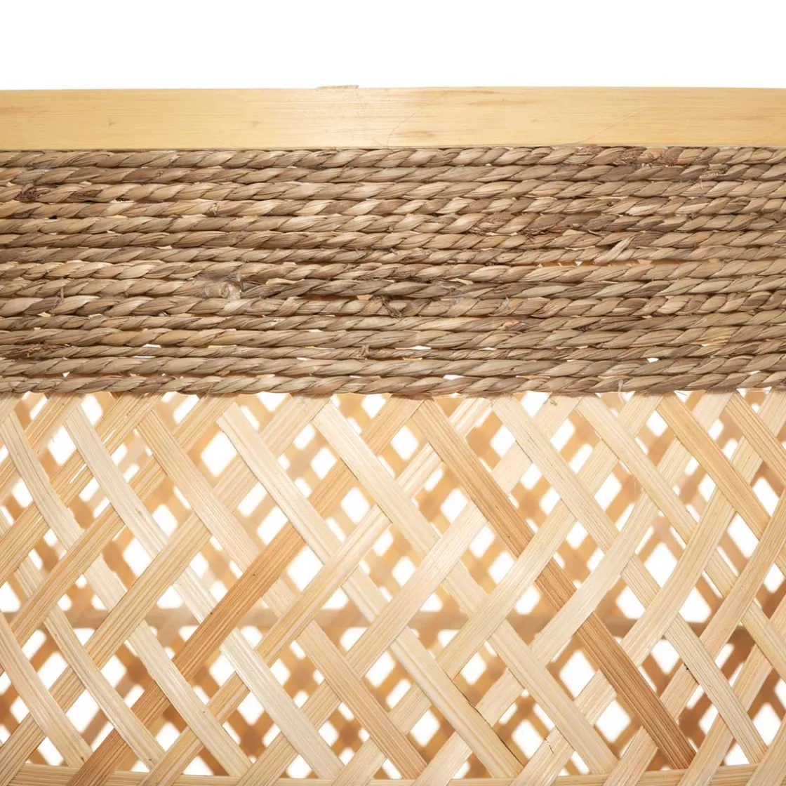 atmosphera Cestas Y Baúles>Cesta redonda beige de bambú 30x34cm