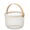 Encimera Y Lavavajillas>Cesta redonda de metal blanco 25.5cm