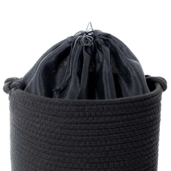 Cestas Para La Ropa Sucia>Cesto baño negro y natural 50cm