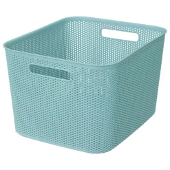 5five Cestas Y Palanganas>Cesto De Almacenaje De Crochet Azul 19L