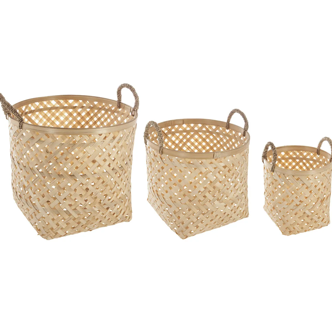 atmosphera Cestas Y Baúles>Cesto De Bambú Natural Con Asas