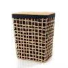 Cestas Para La Ropa Sucia>Cesto de baño negra y beige 56cm