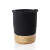 Cestas Para La Ropa Sucia>Cesto de baño negro y natural 45cm
