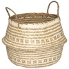 atmosphera Cestas Y Baúles>Cesto Decorativo Con Asas Beige 35x30Cm