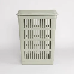 Cestas Y Palanganas>Cesto para colada con tapa verde 40L