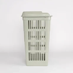 Cestas Y Palanganas>Cesto para colada con tapa verde 40L