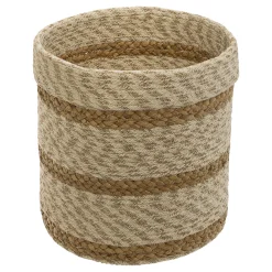 atmosphera Cestas Y Baúles|Estilo Rústico>Cesto Redondo Beige 26x25.5Cm
