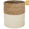 atmosphera Cestas Y Baúles>Cesto Seagrass Blanco Natural 21x21