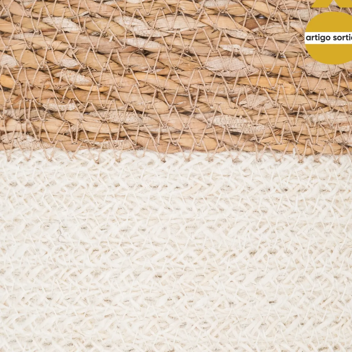 atmosphera Cestas Y Baúles>Cesto Seagrass Blanco Natural 24x24Cm