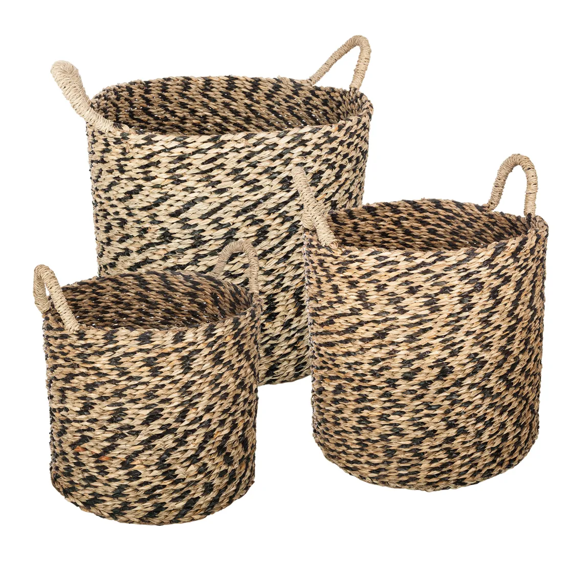 atmosphera Cestas Y Baúles>Cesto Seagrass C/Asas Tam.2/3 35x35x32Cm