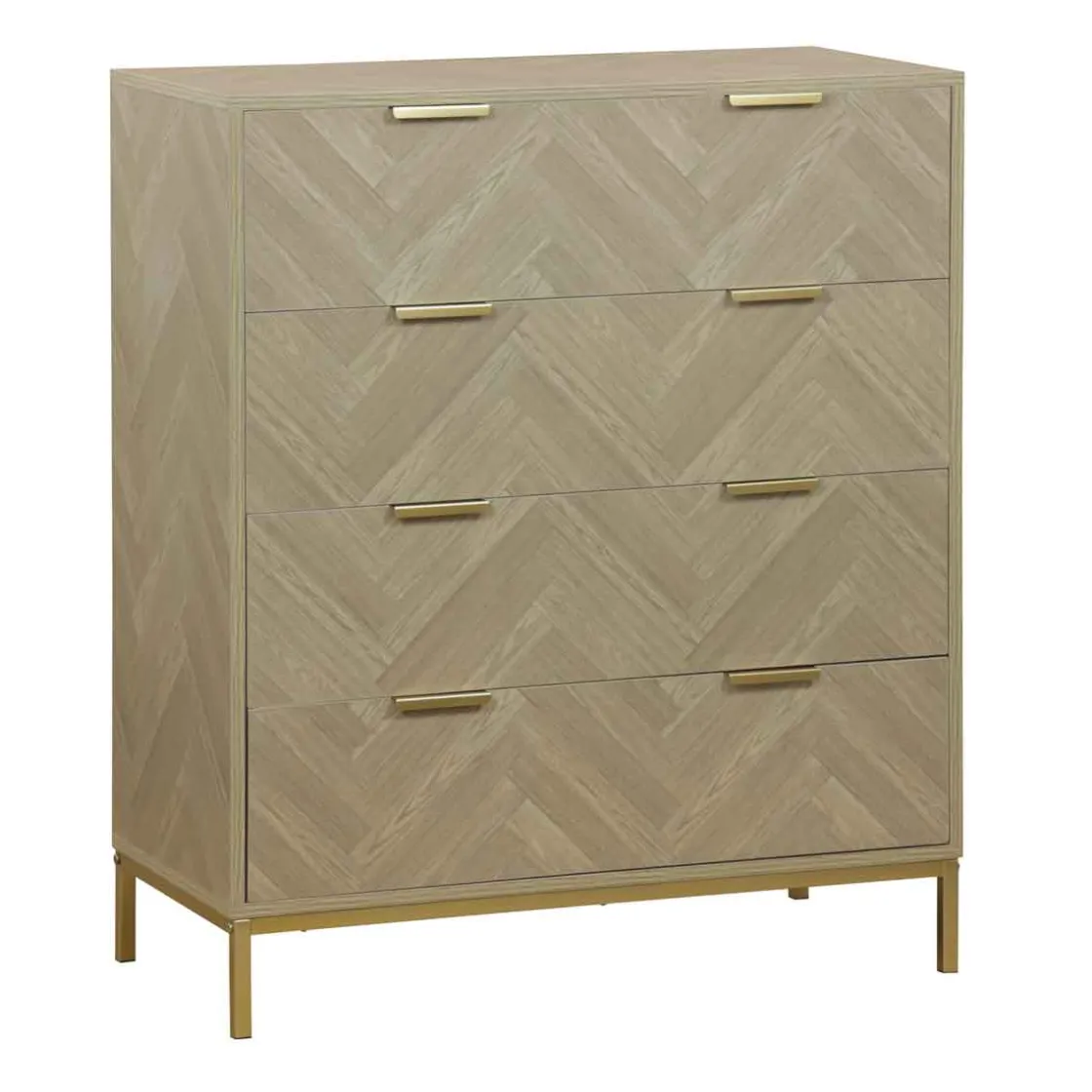 Estantes Y Cómodas|Estilo Contemporaneo>Cómoda CHEVRON beige con 4 cajones