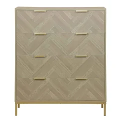 Estantes Y Cómodas|Estilo Contemporaneo>Cómoda CHEVRON beige con 4 cajones
