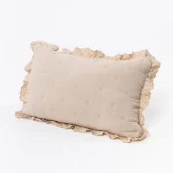 Cojines Y Fundas Decorativas>Cojín AMALFI beige con encaje 45x60cm