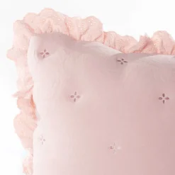 Cojines Y Fundas Decorativas>Cojín AMALFI rosa con encaje 45x60cm