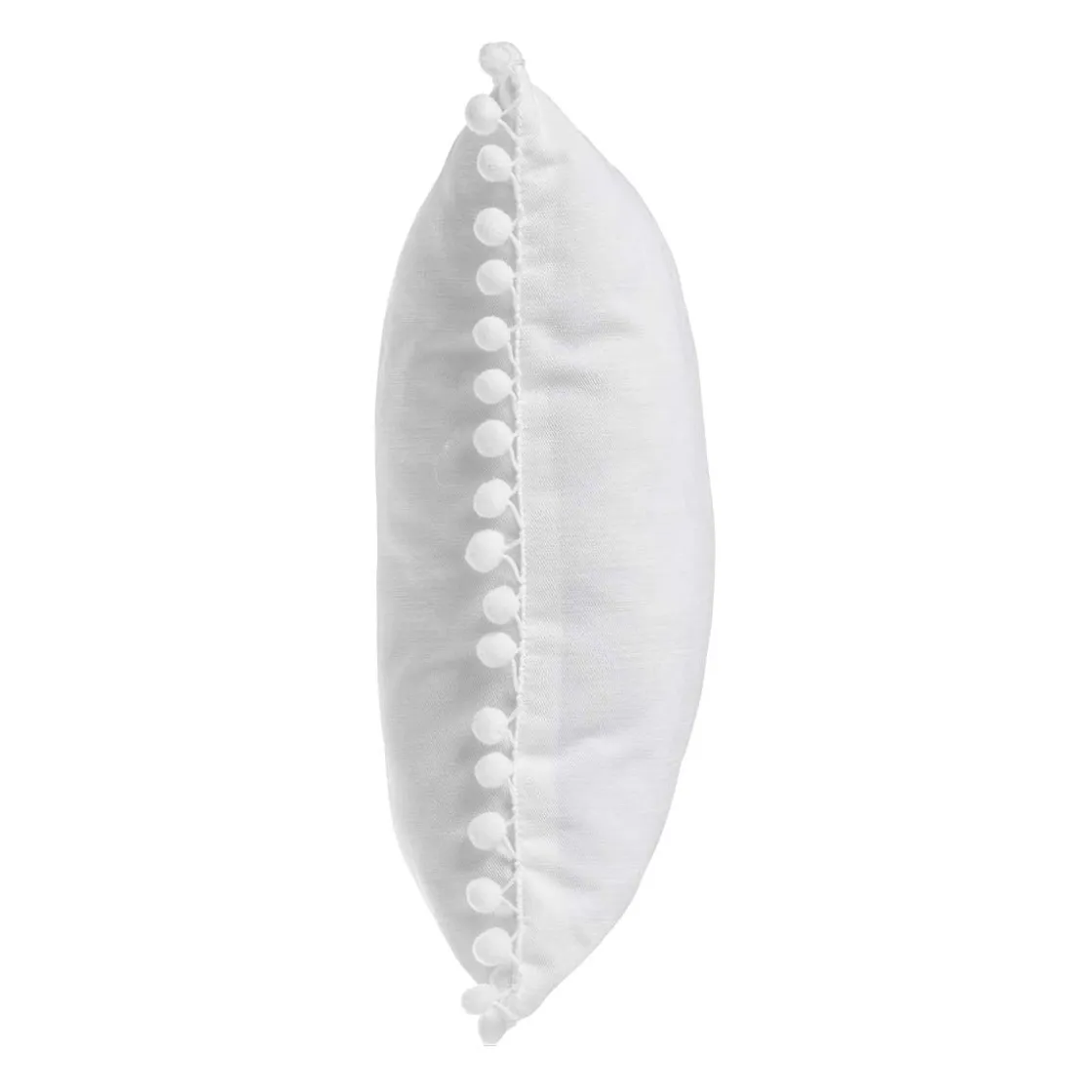 atmosphera Cojines Y Fundas Decorativas>Cojín Blanco Con Pompones 40x40Cm